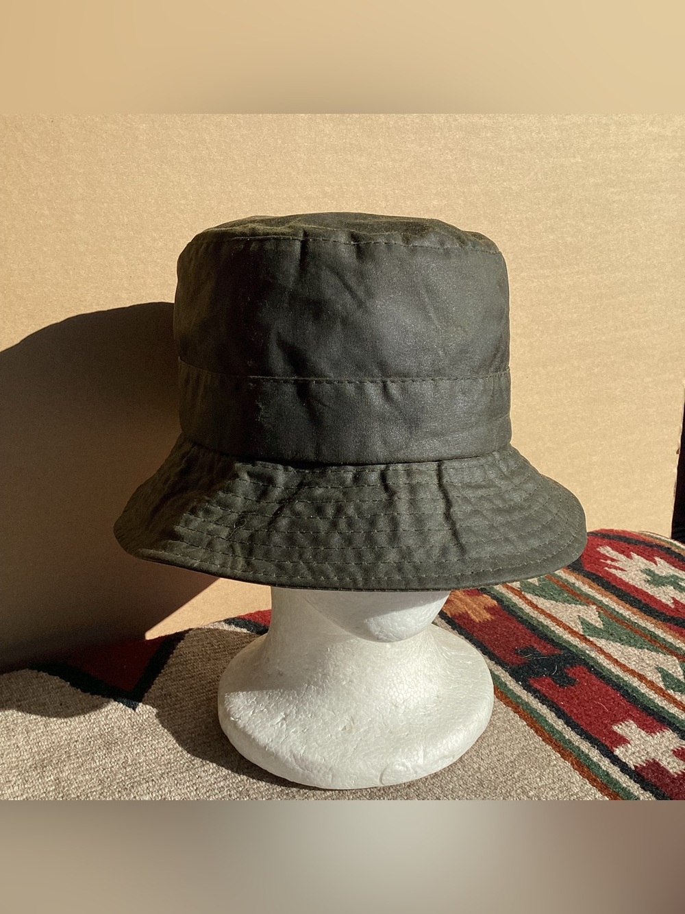 Barbour waxed cotton bucket hat size medium Made in England
